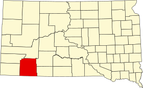 Plassering av Oglala Lakota County (Oglala Lakota County)