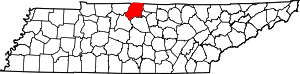 Map of Tennessee highlighting Sumner County