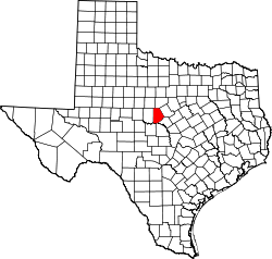 Karte von Brown County innerhalb von Texas