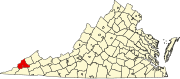 Map of Virginia highlighting Wise County