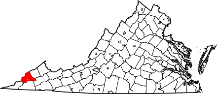 Location of Wise County in Virginia