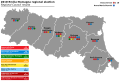 2010 Emilia-Romagna regional election: seat totals by province.