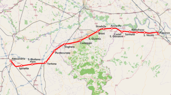 Line of the Alessandria – Piacenza railway line