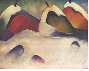 Hocken im Schnee (Franz Marc)