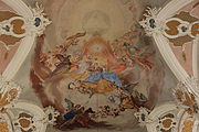 English: Fresco in the ceiling of the church Mariä Himmelfahrt in Dillingen an der Donau in Germany This is a picture of the Bavarian Baudenkmal (cultural heritage monument) with the ID D-7-73-125-161 (Wikidata)