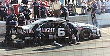 1989 Winston Cup car on pit road at Phoenix MarkMartin6car1989Pitstop.jpg