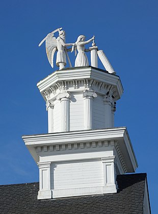 Time and the Maiden atop the cupola, south view
