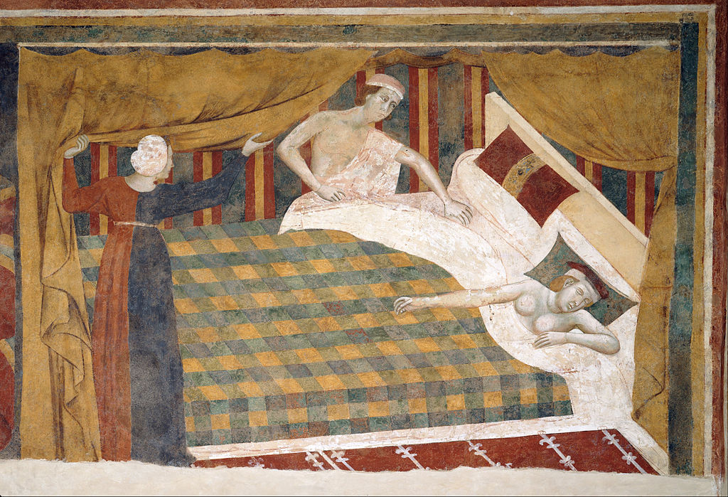 Memmo di Filippuccio - Profane love scenes- The spouses retired to bed - Google Art Project