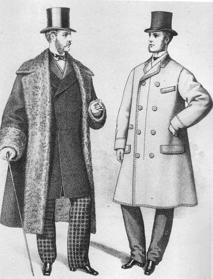 Overcoat (left) and topcoat (right) from The Gazette of Fashion, 1872