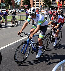 Michael Matthews representing Australia at the UCI Men's Elite Road Race in Wollongong 2022 where he finished 3rd