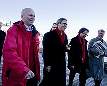 Regan with Liberal leader Michael Ignatieff during the 2011 federal election campaign Michael Ignatieff at the Halifax Ferry Terminal.jpg