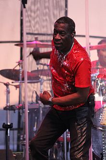 Michael Ray with Kool & the Gang at Loessfest in Council Bluffs, Iowa, May 29, 2016. Michael Ray (trumpeter).jpg