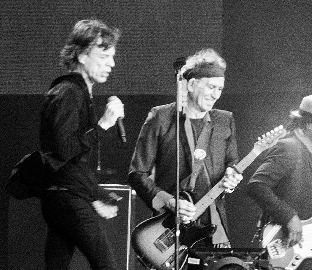 Jagger (left) and Richards (right) performing in the Rolling Stones' second appearance at Hyde Park on 6 July 2013. Their first appearance there was o