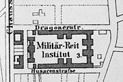 Lage der Kasernenanlage in der Stadt um 1876
