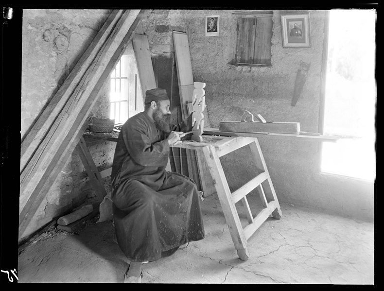 File:Monastery of Saint Anthony, Egypt, daily life of monks - Carpenter at the monastery - MSBZ004 A75 - Dumbarton Oaks.jpg