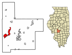 Montgomery County Illinois Incorporated and Unincorporated areas Litchfield Highlighted.svg