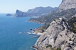 Thumbnail for File:Mountains by the sea, Горы на побережье, море, Судак, Крым, Crimea.jpg