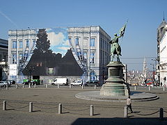 Le musée Magritte (en cours d'aménagement, quelques semaines avant son ouverture), place Royale, à Bruxelles.