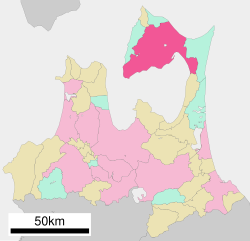 Lokasi Mutsu di Prefektur Aomori