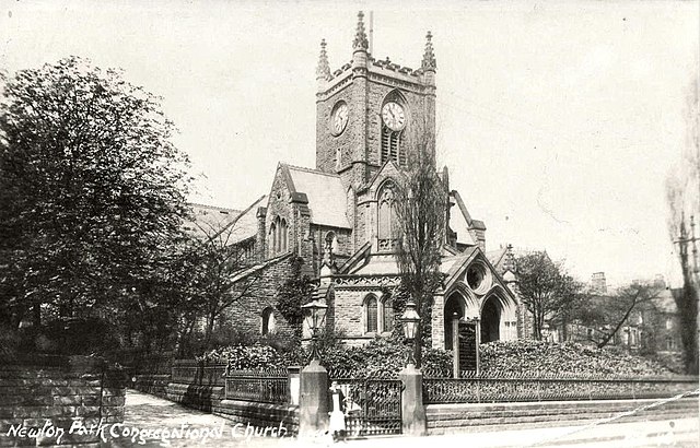 The foundation stone of Newton Park Union Church was laid by Sir John Barran in 1887.