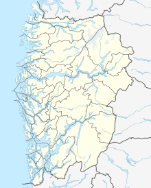 Map showing the location of Hardangervidda