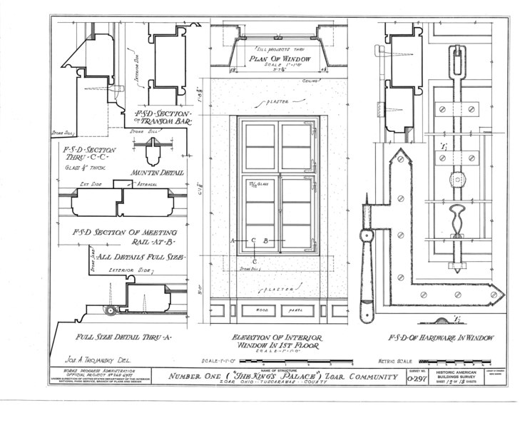 File:Number One (King's Palace), Main and Third Streets, Zoar, Tuscarawas County, OH HABS OHIO,79-ZOAR,20- (sheet 12 of 13).tif