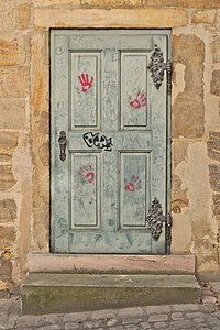 Old door in Bamberg (color version)