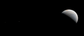 Perijove 9 departure, Io (right) and Europa (left) are visible