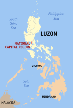 Peta Filipina yang menunjukkan lokasi Manila