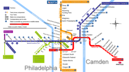 Netwerkkaart van de Metro van Philadelphia