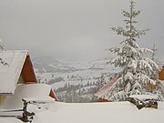 A winter view of the Piatra Fântânele valley