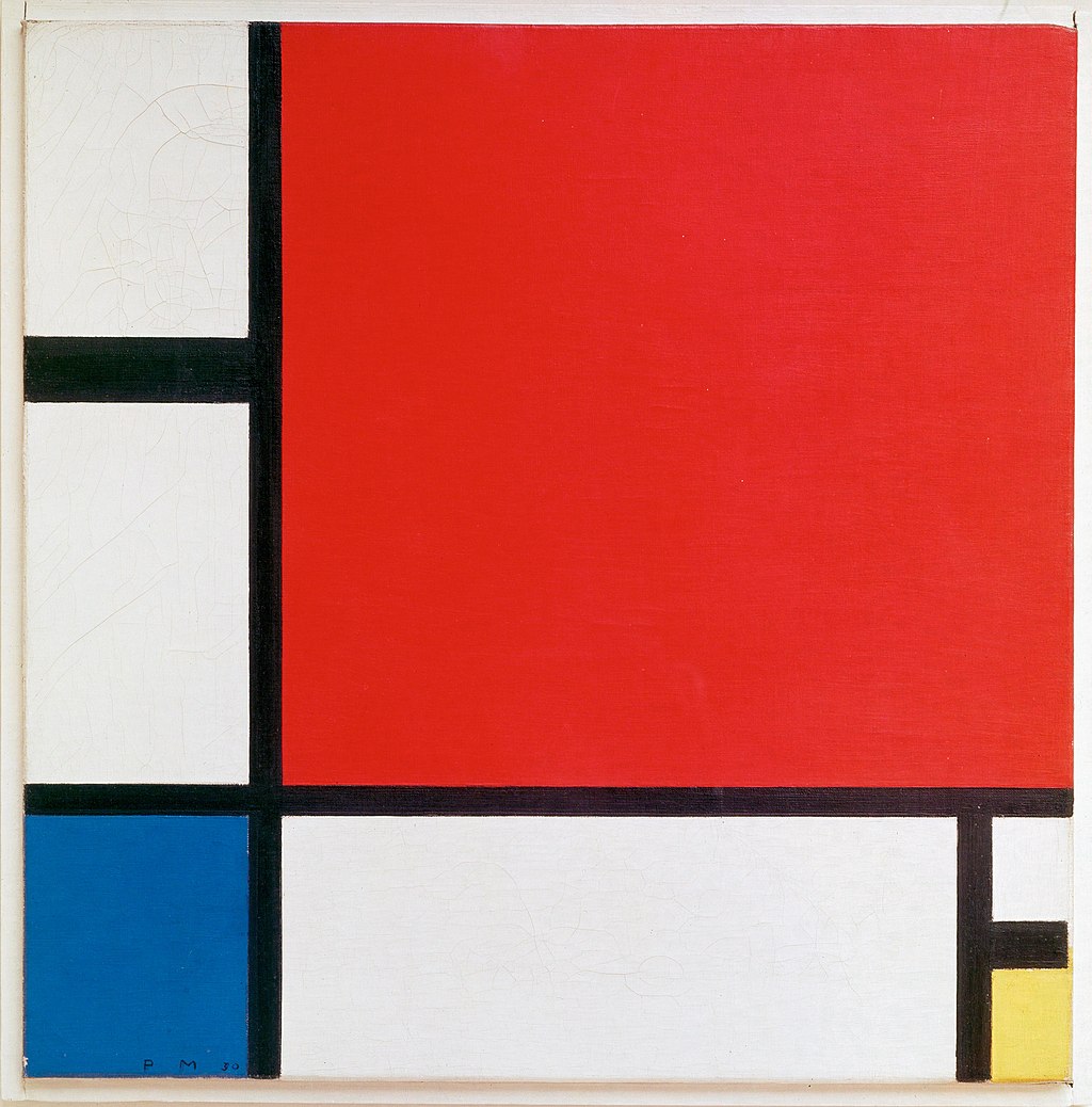 Piet Mondrian abstract painting Composition II in Red, Blue, and Yellow, 1930