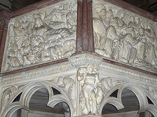 Pulpit Relief from the Pisa Baptistry by Nicola Pisano, 1260, is based in style on the reliefs of Roman sarcophagi.