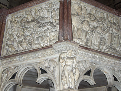 Nicola Pisano, Nativity and Adoration of the Magi from the pulpit of the Pisa Baptistery
