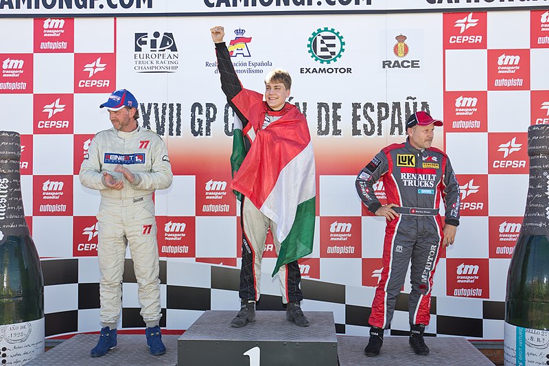 File:Podio Benedek Major, René Reinert, Markus Bösiger - GP Camión de España 2013 - 01.jpg