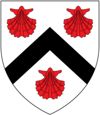 Arms of Pollard of Langley (being the ancient arms of Pollard of Way in the parish of St Giles in the Wood): Argent, a chevron sable between three escallops gules PollardEscallopArms.PNG