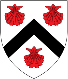 Arms of Pollard of King's Nympton: Argent, a chevron sable between three escallops gules PollardEscallopArms.PNG