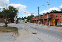 Georgia State Route 81 in Porterdale. Porterdale, Georgia main street.JPG