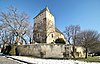 Praha-Kyje kostel sv. Bartoloměje věž 4.jpg