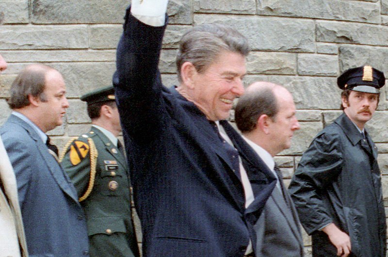 File:President Ronald Reagan moments before he was shot in an assassination attempt 1981 (cropped).jpg