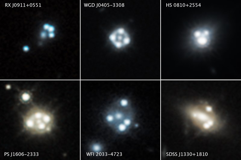 File:Quasars' Multiple Images Shed Light on Tiny Dark Matter Clumps - PIA23410.tif