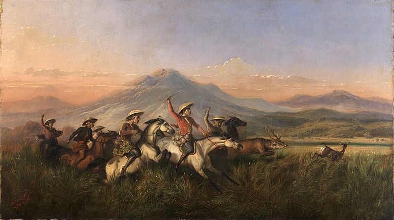 File:Raden Saleh - Six Horsemen Chasing Deer, 1860.jpg