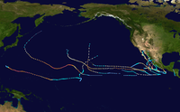 Paths of the retired Pacific hurricanes