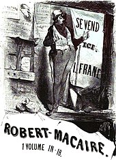 Affiche de Célestin Nanteuil annonçant la sortie des Cent et un Robert-Macaire de Daumier (1839).