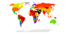 National government seats SOWM2010 percentage female national government seats.svg