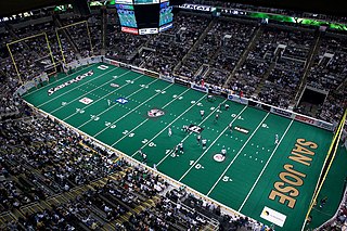Indoor American football Variation of gridiron football played at ice hockey-sized indoor arenas