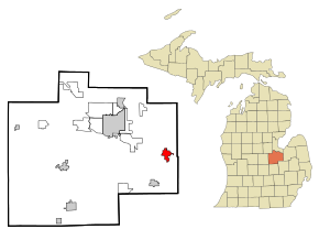 Saginaw County Michigan Incorporated and Unincorporated areas Frankenmuth Highlighted.svg