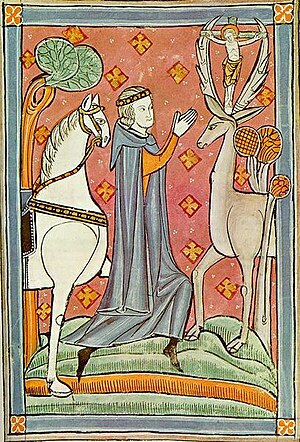 Possibly image of Hubertus (c. 656-727) Saint Eustace in medieval manuscript.jpg