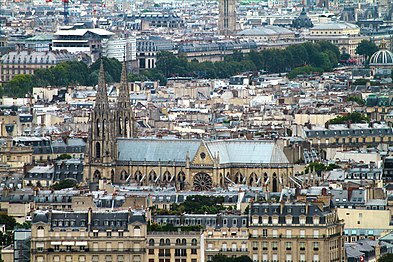 The church viewed from the Eiffel Tower