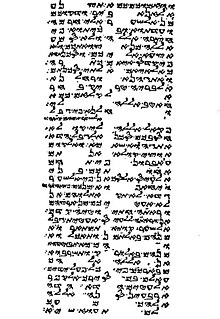 Ekzemplo de alfabeto samaria utiligita en la samaria Pentateŭko
